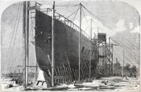 “Bow of the Leviathan (“Great Eastern”) steam-ship during time of building”