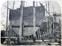 “The Great Eastern during its construction”