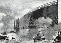 Undated picture of the launching of the Great Eastern