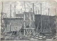 “The Great Eastern during its construction”